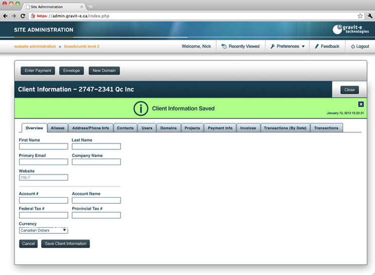 Gravit-E Technologies Custom CMS